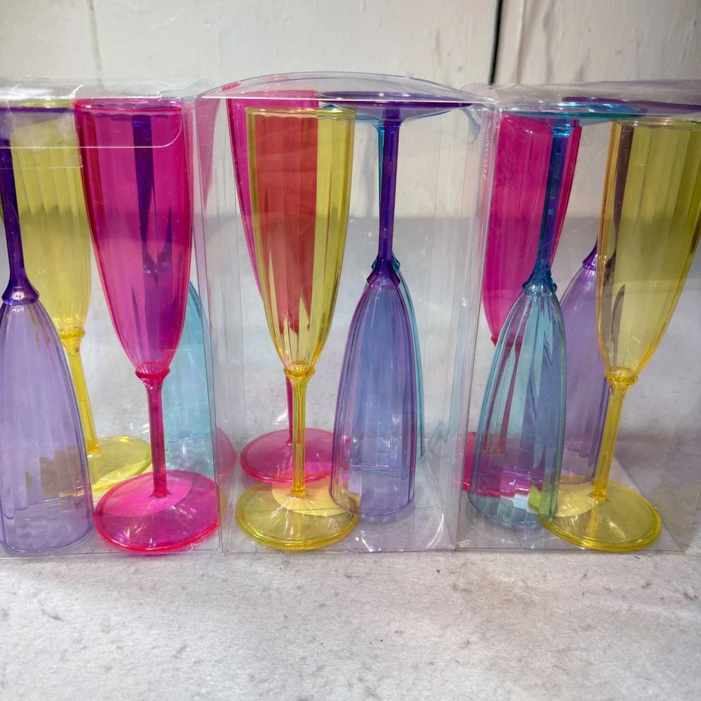 Celebrate It Plastic Flutes 12pk 5oz Multicolor NEW Easter Party Champagne Glass